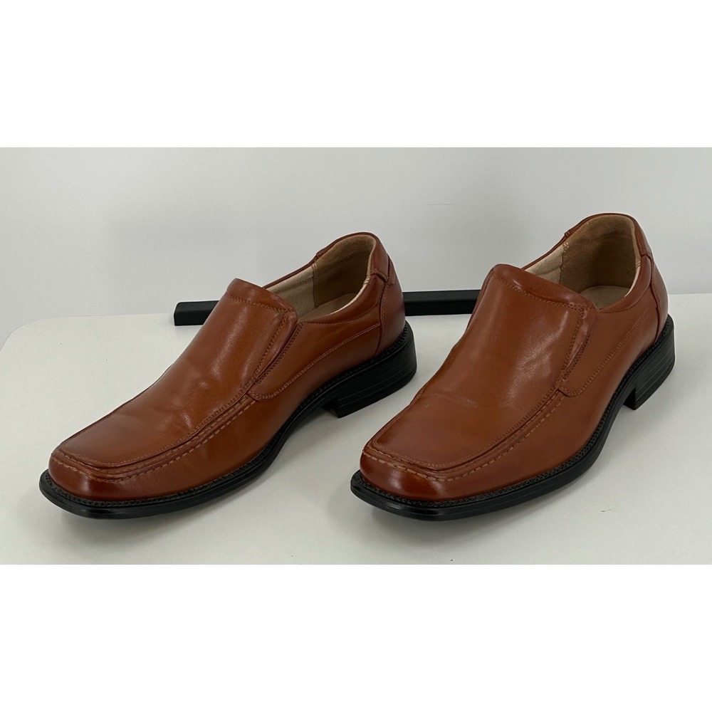 Bruno Marc New York Mens Slip On Loafers Cognac Brown Square Toe Dress Shoes 8